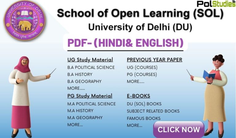 DU SOL Political science notes pdf 2023 | Download in English