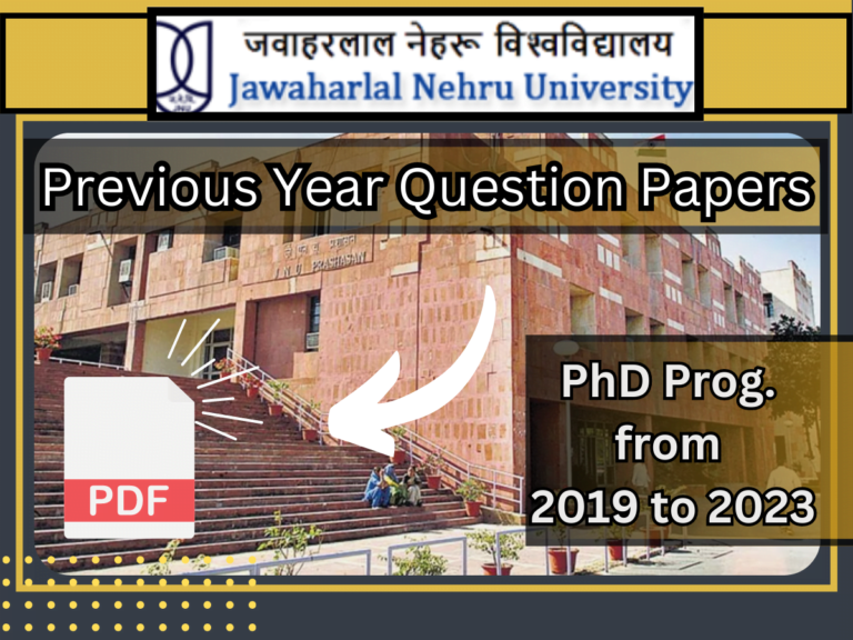 JNU PhD Entrance Previous year Question Papers (PYQ) 2019-23