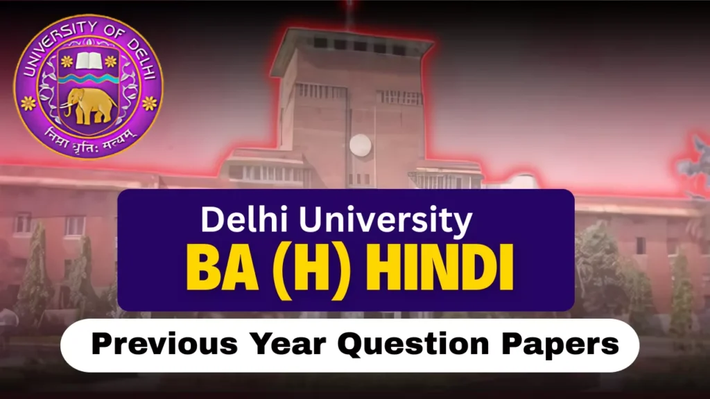DU BA (Hons) Hindi Previous Year Question Paper
